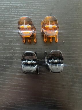 Set of 4 Mini Jaw Hair Clips in Black and Amber